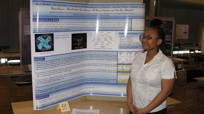 Adeola Awomolo presents her research at the SUNY Potsdam Learning & Research Fair